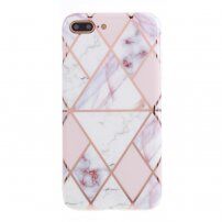 Maskica od meke plastike mramorna mozaika za iPhone 7 Plus / 8 Plus - ružičastobijela