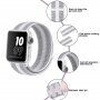 Najlonski remen s prugama za Apple Watch Ultra 49mm / 46mm / 45mm / 44mm / 42mm - bijela-bež