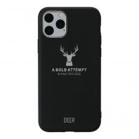 Mat maskica jelen i citat od meke plastike za iPhone 11 Pro - crni