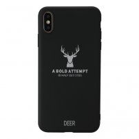 Mat maskica jelen i citat od meke plastike za iPhone XS Max - crni