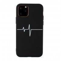 maskica EKG krivulja od meke plastike za iPhone 11 Pro Max - crni
