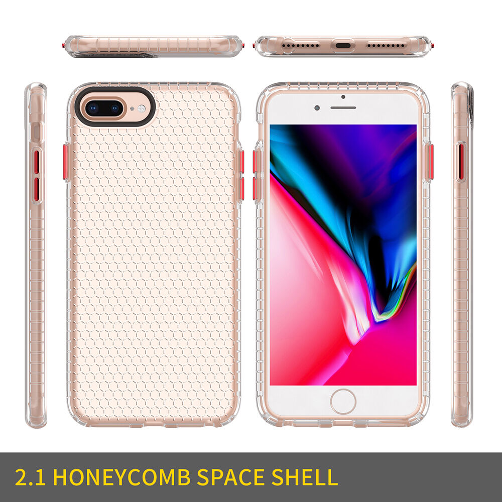 Prozirna maskica sa strukturom saća za iPhone 6 Plus / 6S Plus / 7 Plus / 8 Plus - plavi