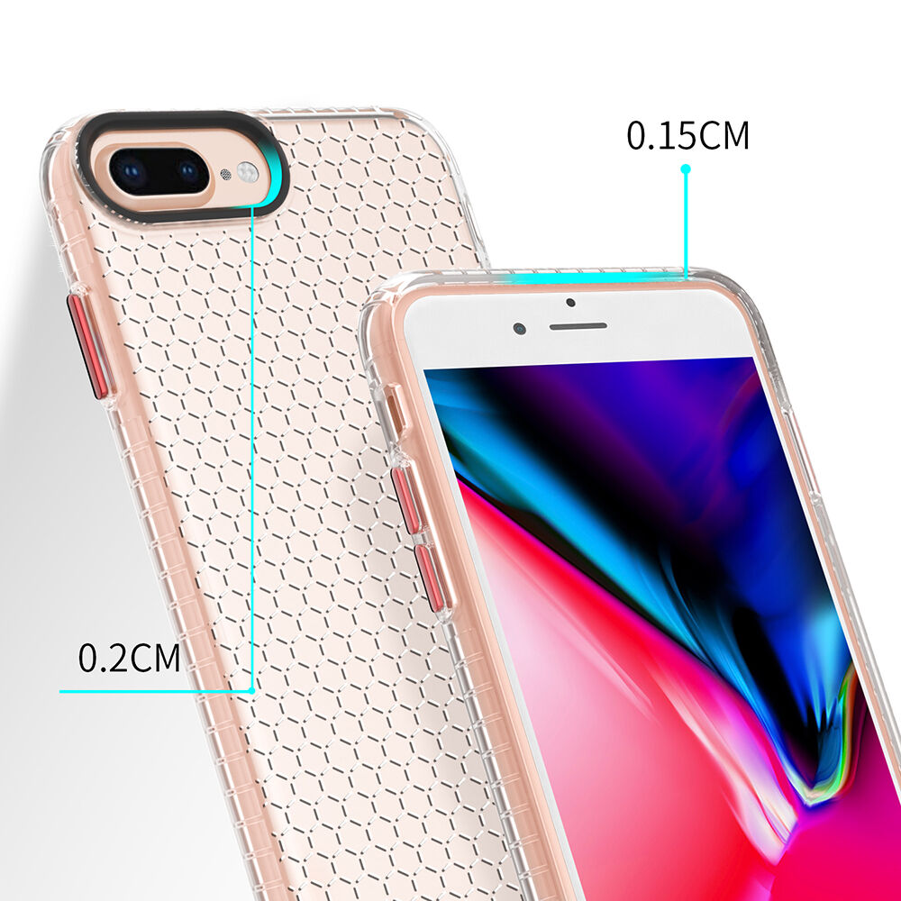 Prozirna maskica sa strukturom saća za iPhone 6 Plus / 6S Plus / 7 Plus / 8 Plus - plavi