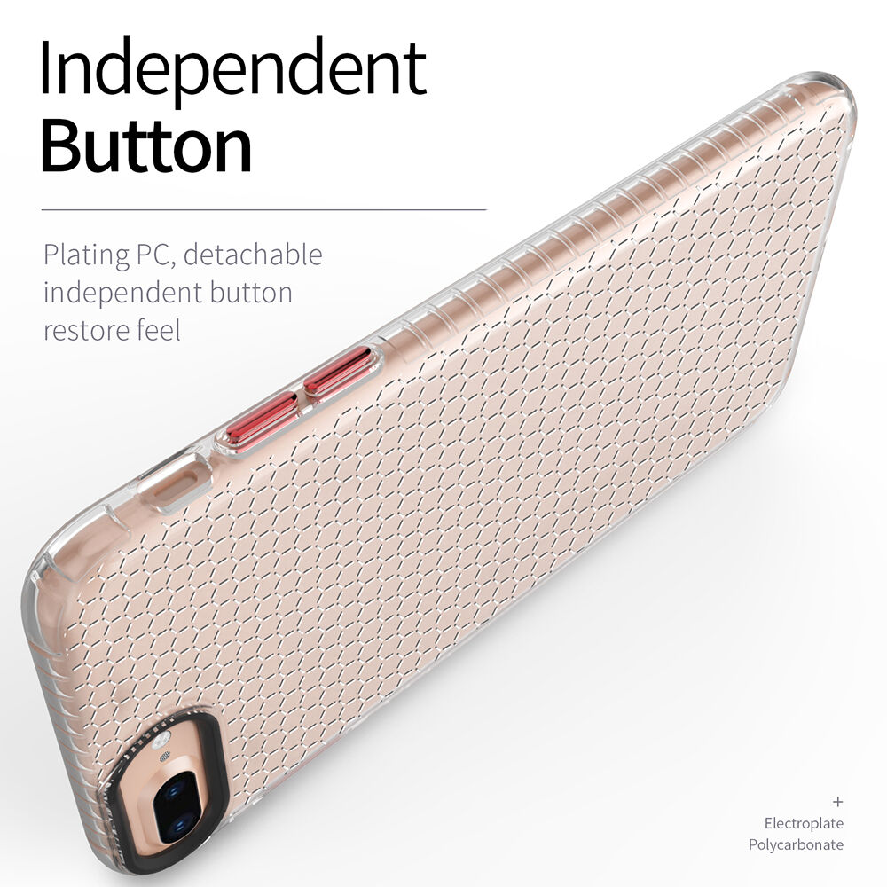 Prozirna maskica sa strukturom saća za iPhone 6 Plus / 6S Plus / 7 Plus / 8 Plus - plavi