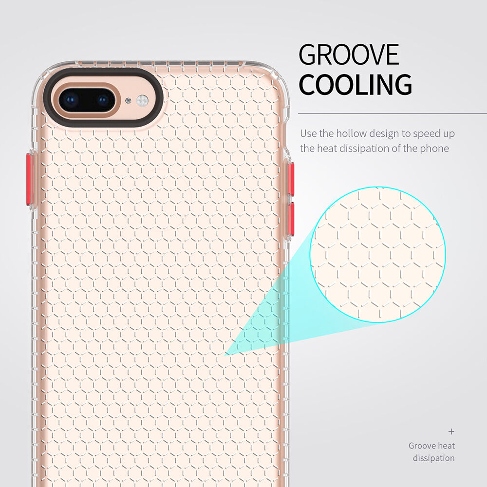 Prozirna maskica sa strukturom saća za iPhone 6 Plus / 6S Plus / 7 Plus / 8 Plus - plavi