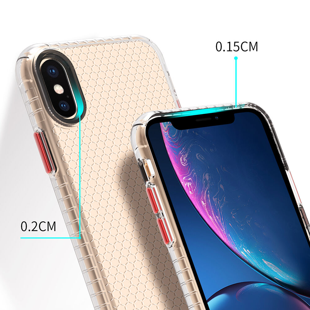 Prozirna maskica sa strukturom saća za iPhone X / XS - crni