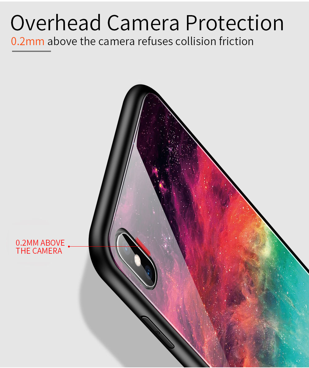 maskica sa staklenom stražnjom stranom za iPhone X / XS - šarena maglina