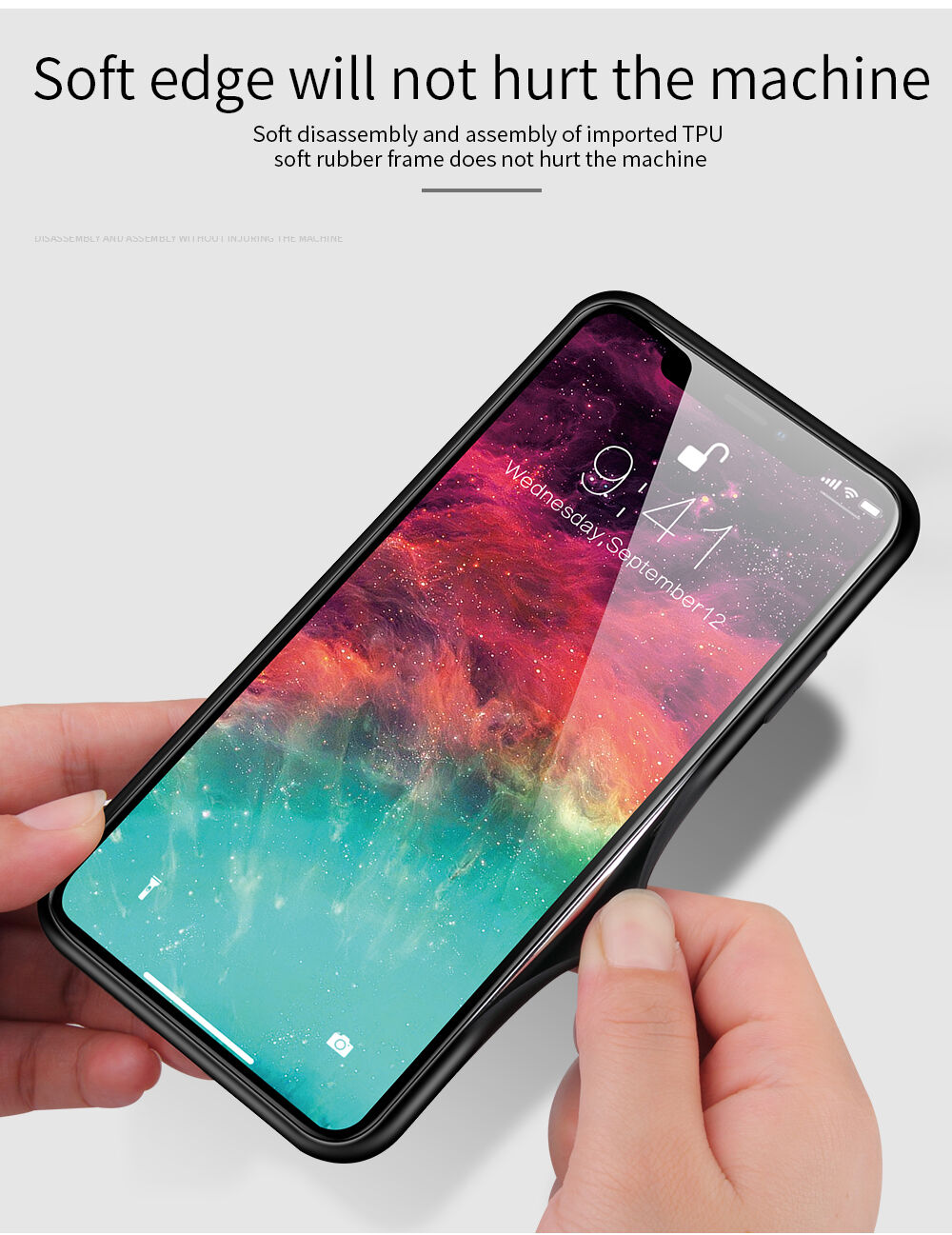 maskica sa staklenom stražnjom stranom za iPhone X / XS - šarena maglina