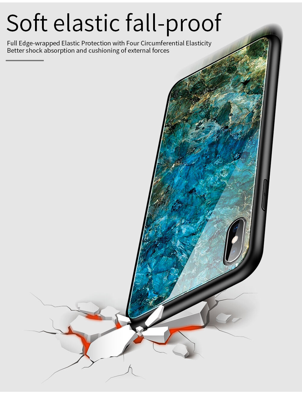 maskica sa staklenom stražnjom stranom za iPhone X / XS - šarena maglina