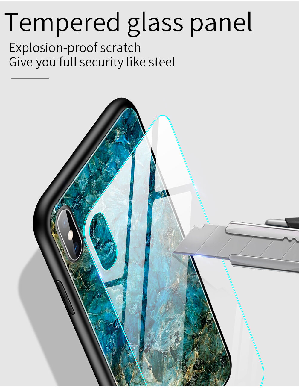 maskica sa staklenom stražnjom stranom za iPhone X / XS - šarena maglina