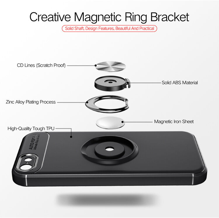Maskica s metalnim stalkom pogodna za magnetske držače za iPhone 5 / 5S / SE (2016) - crno-plava