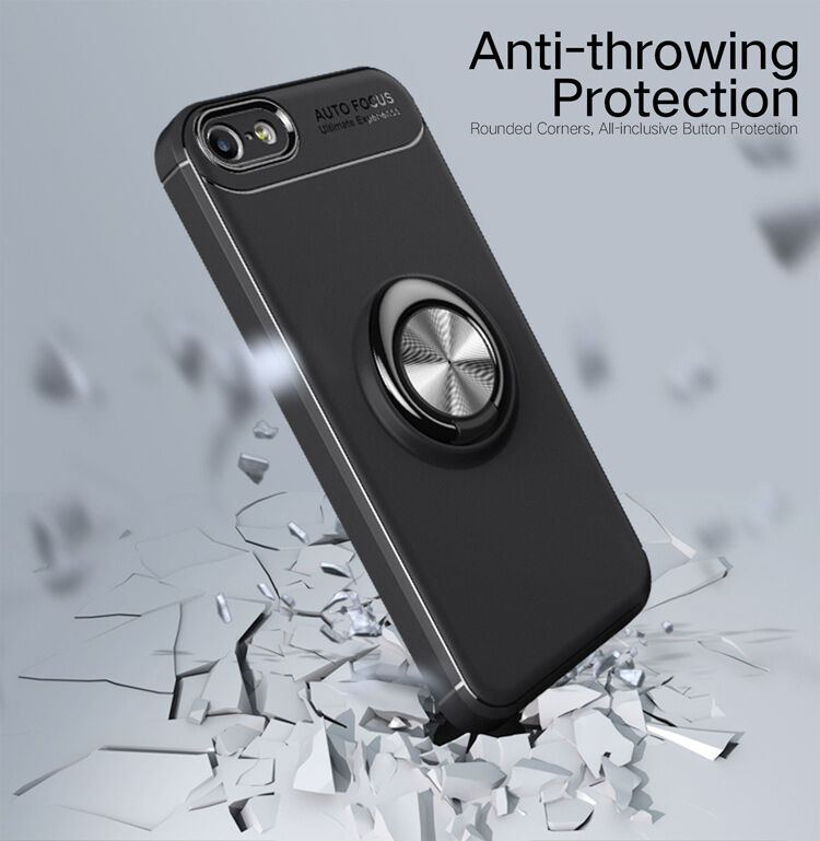 Maskica s metalnim stalkom pogodna za magnetske držače za iPhone 5 / 5S / SE (2016) - crno-sivi