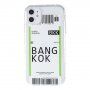 Maskica od meke plastike s uzorkom avionske karte za iPhone 12 mini - Bangkok