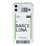 Maskica od meke plastike s uzorkom avionske karte za iPhone 12 mini - Barcelona