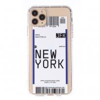 Maskica od meke plastike s uzorkom avionske karte za iPhone 12 Pro Max - New York
