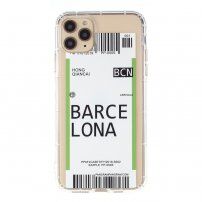 Maskica od meke plastike s uzorkom avionske karte za iPhone 12 Pro Max - Barcelona