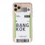 Maskica od meke plastike s uzorkom avionske karte za iPhone 12 Pro Max - Bangkok