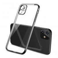 Prozirna maskica s metaliziranim rubom za iPhone 11 Pro - crni