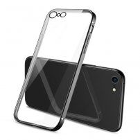 Prozirna maskica s metaliziranim rubom za iPhone 7 / 8 / SE (2020/2022) - crni