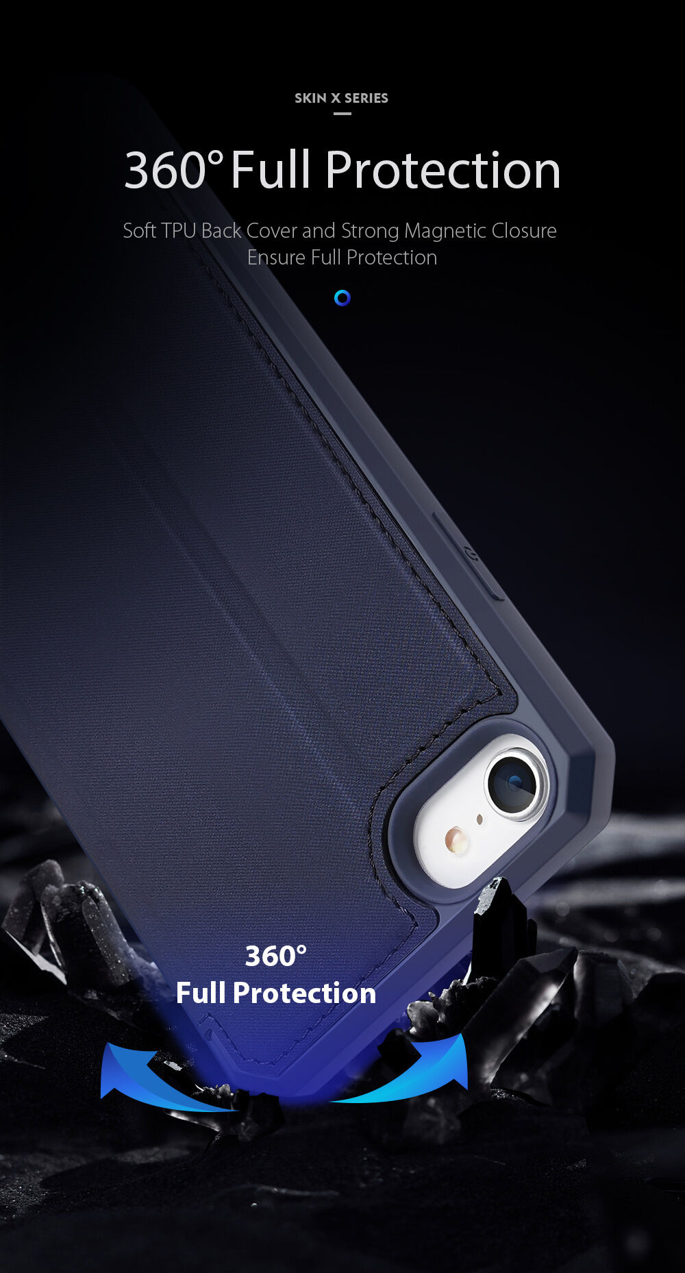 Dux Ducis futrola novčanik za iPhone 7 / 8 / SE (2020/2022) - crno
