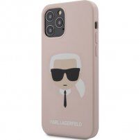 Karl Lagerfeld Head silikonska maskica za iPhone 12 Pro Max - svijetlo ružičasti