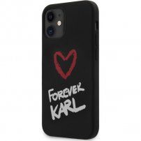 Karl Lagerfeld Forever silikonska maskica za iPhone 12 mini - crni