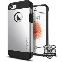 Spigen Armor otporna tanka maskica za Apple iPhone SE (2016) / 5S - srebrna