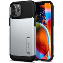 Spigen Slim Armor maskica sa stalkom za iPhone 12 Pro Max - srebrni
