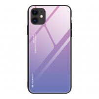 maskica sa staklenom stražnjom stranom za iPhone 12 Pro Max - ružičasto-plava