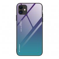 maskica sa staklenom stražnjom stranom za iPhone 12 Pro Max - ljubičasto-azurna