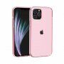 Prozirna maskica s zaštitom kamere za iPhone 12 / 12 Pro - ružičasti