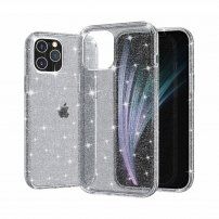 Prozirna maskica sa šljokicama za iPhone 12 Pro Max - sivi