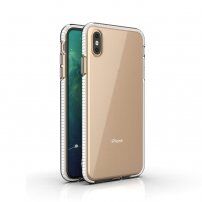 Prozirna maskica s šarenim okvirom od meke plastike za iPhone XS Max - bijeli