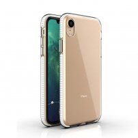 Prozirna maskica s šarenim okvirom od meke plastike za iPhone XR - bijeli