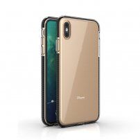 Prozirna maskica s šarenim okvirom od meke plastike za iPhone XS Max - crni