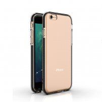 Prozirna maskica s šarenim okvirom od meke plastike za iPhone 6 / 6S - crni