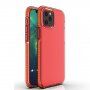 Prozirna maskica s šarenim okvirom od meke plastike za iPhone 12 mini - crveni