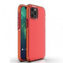 Prozirna maskica s šarenim okvirom od meke plastike za iPhone 12 mini - crveni