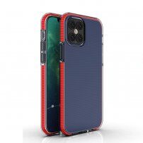 Prozirna maskica s šarenim okvirom za iPhone 12 / 12 Pro - crveni