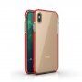 Prozirna maskica s šarenim okvirom od meke plastike za iPhone XS Max - crveni