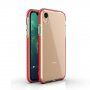 Prozirna maskica s šarenim okvirom od meke plastike za iPhone XR - crveni
