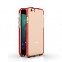 Prozirna maskica s šarenim okvirom od meke plastike za iPhone 6 / 6S - crveni