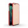 Prozirna maskica s šarenim okvirom od meke plastike za iPhone 6 Plus / 6S Plus - crveni