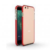 Prozirna maskica s šarenim okvirom od meke plastike za iPhone 6 Plus / 6S Plus - crveni