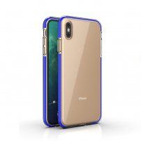 Prozirna maskica s šarenim okvirom od meke plastike za iPhone XS Max - plavi