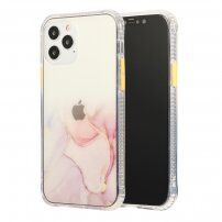 Mramorna maskica otporna na ogrebotine za iPhone 12 / 12 Pro - ružičasti