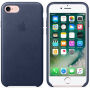 Original kožna navlaka za Apple iPhone 7 - ponoćno plava