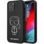 Karl Lagerfeld Embossed maskica od PU kože za iPhone 12 Pro Max - crni