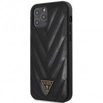 Guess V Quilted maskica za iPhone 12 Pro Max - crni