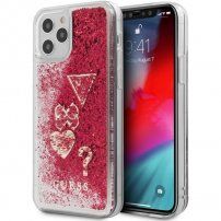 Guess Liquid Glitter Charms maskica za iPhone 12 Pro Max - malina